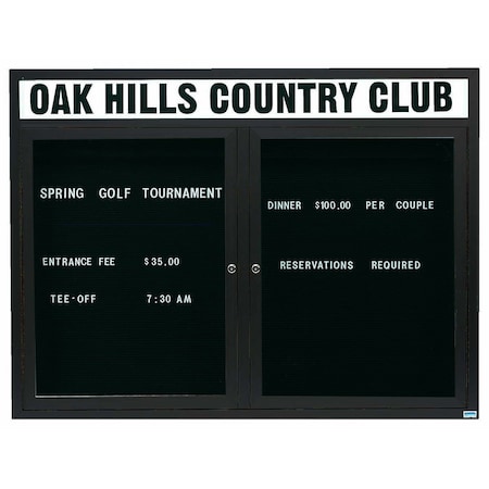Aarco Illuminated Outdoor Enclosed Directory w/ Al Frame Header, Bronze Anodized, 48''Hx60''W OADC4860HIBA