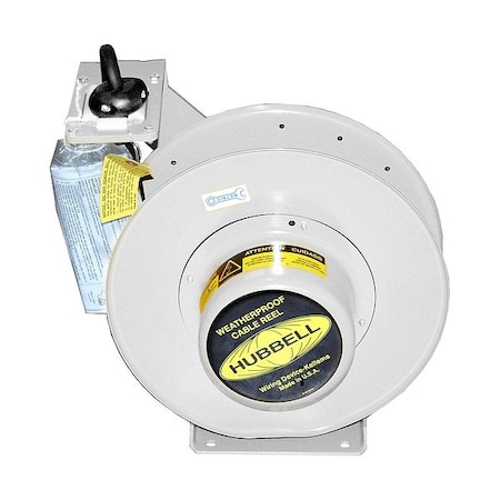Hubbell Wiring Device-Kellems ExtensionCordReel, White, 50ft, 10AWG HBL501232WM1