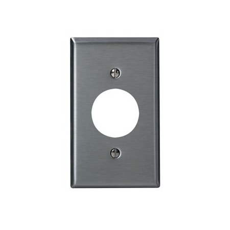 Leviton Receptacle Wallplate, Midway Size, Gang 1, Brushed Stainless Steel SSJ7-40