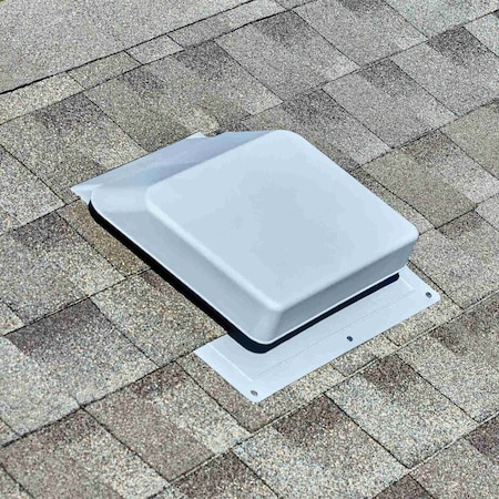 Gaf Master Flow 37 sq. in. NFA High Impact Resin Super Low-Profile Slant Back Roof Louver Static Vent, Gray IR61G