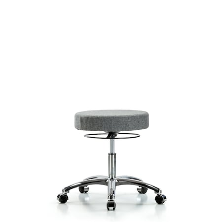 Blue Ridge Ergonomics Desk Stool, Chrome, Fabric, Casters, Gry BR-FDHSO-CR-CC-F44