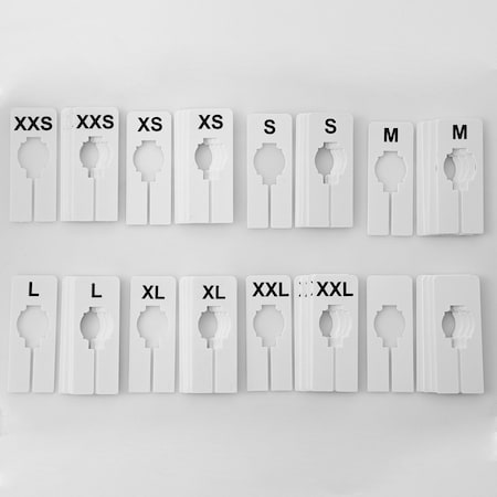 Nahanco Clothing Rack Size Dividers, Rectangular White, Black Print8 Sizes, 5 pc. each, 40PK QSDWBKIT4