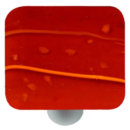 Towels Usa Mardi Gras Orange with Red Square Glass Cabinet Knob - Aluminum Post TO2522007