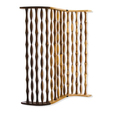 Homeroots 74" Natural Solid Wood Three Panel Screen Room Divider 342744