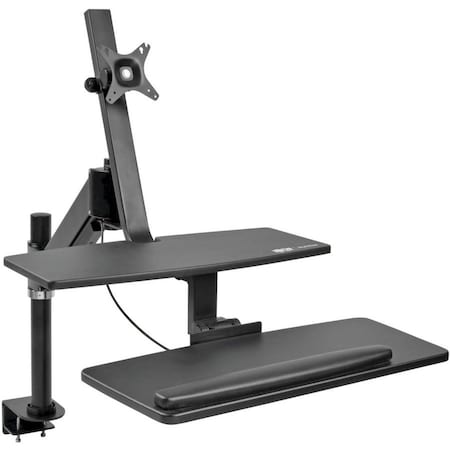 Tripp Lite Sit Stand Desktop Workstation Standing Desk Clamp Single Monitor WWSS1327CP