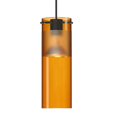 Besa Lighting Besa Scope Pendant, Armagnac/Frost, Black Finish, 1x 5W LED 1XT-6527EG-LED-BK