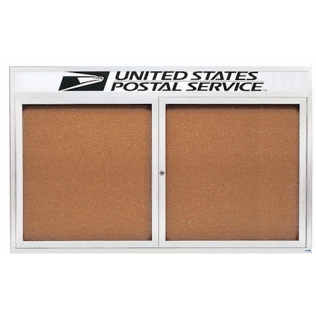 Aarco Illuminated Enclosed Bulletin Board w/ Header White Powder Coated Al Frame, 36''Hx60''W DCC3660RHIW