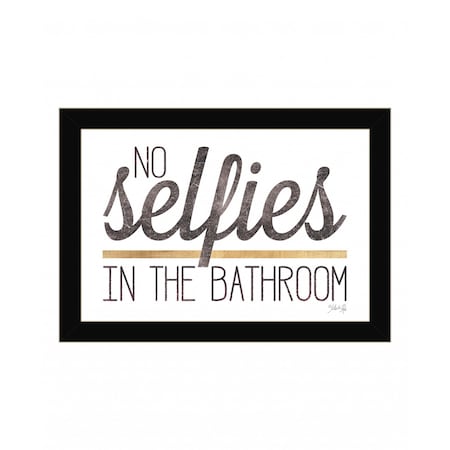 Homeroots No Selfies in the Bathroom 4 Black Framed Print Bathroom Wall Art 416226