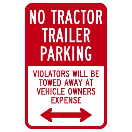 Lyle No Tractor Trailer Parking, 12x18, Engineer Grade, White G-3153-EG_12x18