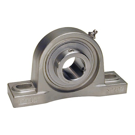 Iptci Pillow Block Bearing, Stainless Steel Housing Material, Set Screw, Ball, 45 mm Dia, Stainless Steel Insert Material SUCSP209-45MM IP69K