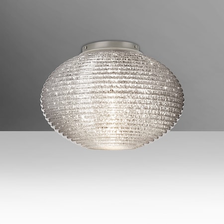 Besa Lighting Besa, Pape 12 Ceiling, Glitter, Satin Nickel Finish, 1x100W E26 base 4913GLC-SN