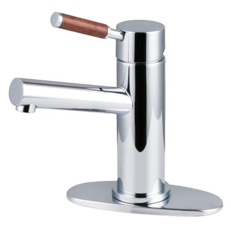 Kingston Brass One-Handle Single-Hole Bathroom Faucet with Deck Plate and Push Pop-Up Drain, Polished Chrome LS8421DWL