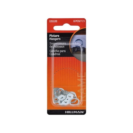 Hillman Picture Pender AnchorWire Steel-Plated Silver Steel-Plated, 6PK 121132