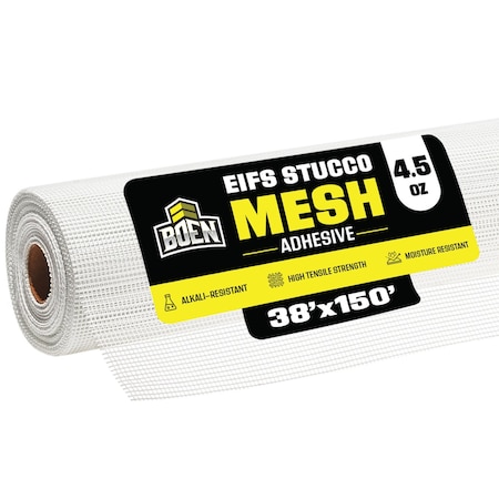Boen 38" x 150' EIFS Mesh, 4.5oz, Self Adh, 38"X150ft, White EF-38150S