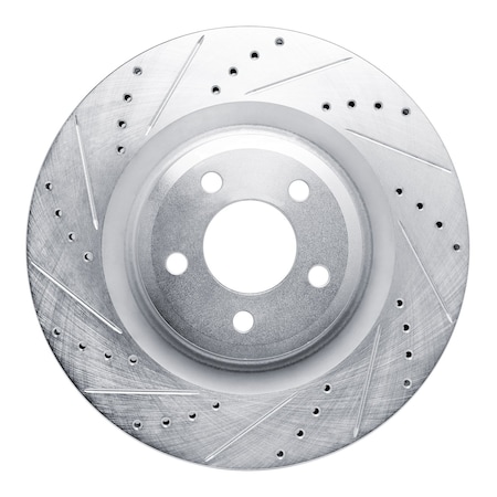 Dynamic Friction Co DFC Brake Rotor - Drilled and Slotted - Silver 631-54279L