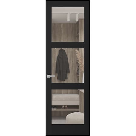 Sartodoors Hidden Door, Lucia 2555 Matte Black Concealed Metal Frame 36 x 80 Right Inswing LUCIA2555MF-BLK-36x80-RH-I