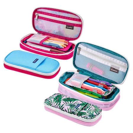 Its Academic Expanding Pencil Case, Portable Pouch for Office & School Supplies, Travel Organizer Bag, 2-Pack 24362-PMWC-2PK