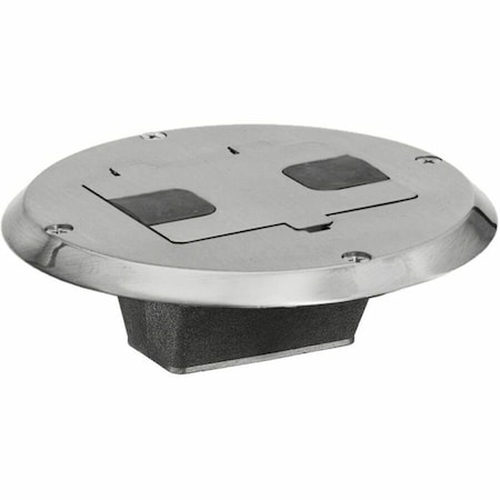 Hubbell Wiring Device-Kellems TradeSelect, Floor Box with Flange and Door, Nickel Plated RF506NI