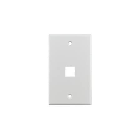 Cable Wholesale 1 Port Keystone Wall Plate, White, 25 pack S45-3201W-25