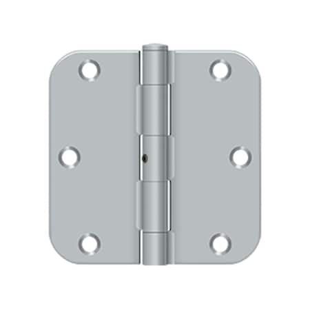 Deltana 3-1/2 x 3-1/2 x 5/8 Radius Hinge; Heavy Duty; Satin Chrome Finish S35R5N26D