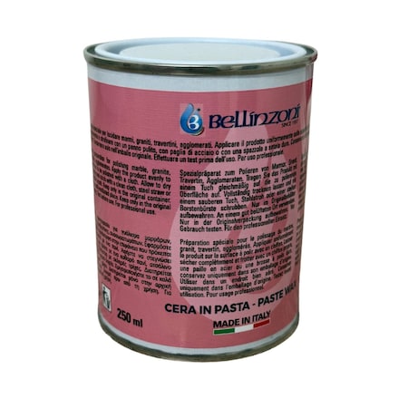 Bellinzoni Special Preparation Paste Wax - 250 ml. For use on Marble, Granite, or Stone Agglomerates. BCPPW250