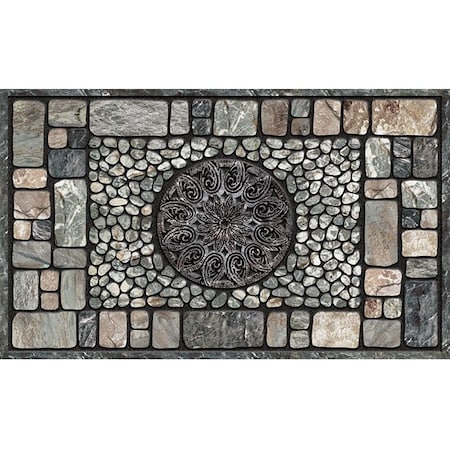 Apache Mills APACHE MILLS Masterpiece AP756-1729F Door Mat, Notre Dame Pattern, 30 in L, 18 in W, Gray AP756-1729F
