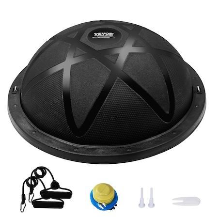 Vevor 23" Half Exercise Ball Trainer Yoga Balance Stability Ball Resistance Band 58-XC-01