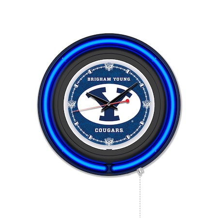 Holland Bar Stool Brigham Young University 15 Double Neon Wall Clock Clk15BK