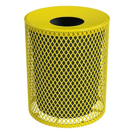 Leisure Craft Trash Can, Yellow, 32 gal, Metal 32EXPLNSML-YELLOW
