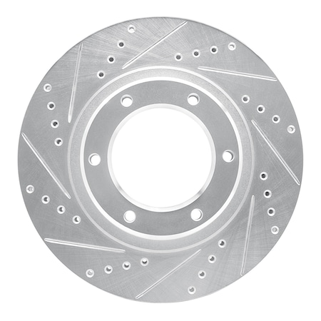 Dynamic Friction Co DFC Brake Rotor - Drilled and Slotted - Silver 631-76110L