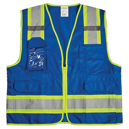 Jj Keller High Visibility Safety Vest with Pockets, Zipper Closure, Reflective Strips, L/XL 63535