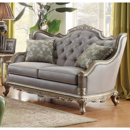 Home Elegance 45 x 37 x 64 in. Fiorella Love Seat - Dusky Taupe 8412-2