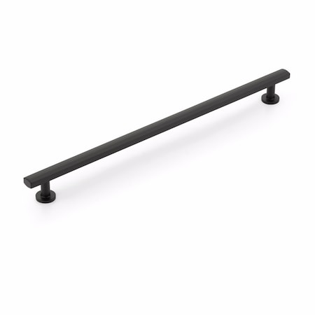 Schaub 12in Center to Center Heathrow Cabinet Pull Matte Black Finish 563-MB