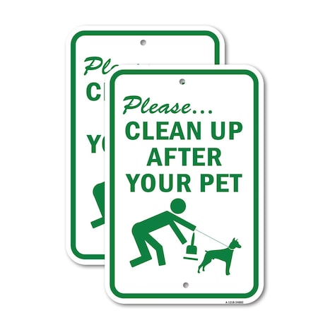 Signmission Please Clean Up After Your Pet, Heavy-Gauge Aluminum, 18" x 24", A-1824-24882 A-1824-24882