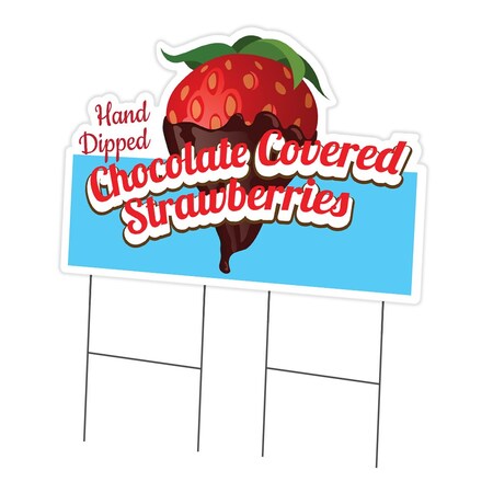 Signmission Chocolate Covered Strawberries Die Cut Yard & Stake outdoor plastic, 2436 C-DC-2436-DS-Chocolate Covered Strawberries19