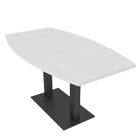 Skutchi Designs Boat Conference Table With Power, 36 in W, 60 in L, White HAR-BOT-36x60-DOU.BK-WA7976-NA