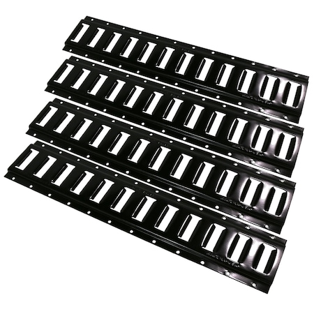 Mytee Products 2ft E-Track Horizontal Galvanized Black Powder Coated, Steel for Carg..., 4PK ETKH2-BLK-USx4