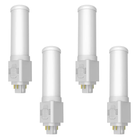 Luxrite Universal Horizontal Quad Style G24Q 4-Pin LED Bulb, CFL Replacement, Type A+B, 4CCT, 4PK LR24560