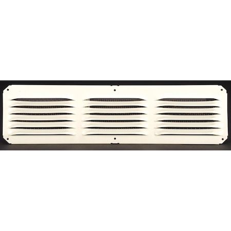 Lomanco LomanCool Cornice Vent, 4 in L, 16 in W, 25 sqft Net Free Ventilating Area, Aluminum, White C416W