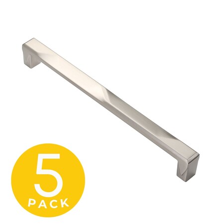 Sapphire Geiger Series 7-1/2 in. 192 mm Center-to-Center Modern Satin Nickel Cabinet Hardware Handle/Pull, 5PK SP-3771-192-SN-5