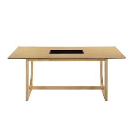 Homeroots 71" Natural Wood Trestle Base Dining Table 631295