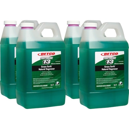 Betco Green Earth FastDraw 13 Natural Degreaser - Concentrate - 67.6 fl oz (2.1 quart) - Bio-based, 4PK 2174700