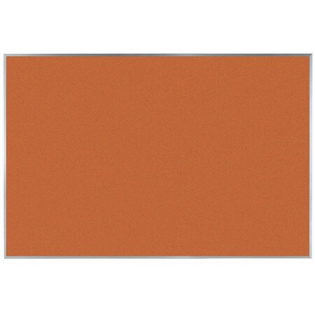 Aarco VIC Cork Bulletin Board w/ a Clear Satin Anodized Aluminum Frame, Tangerine Zest 48''Hx72''W DW4872211