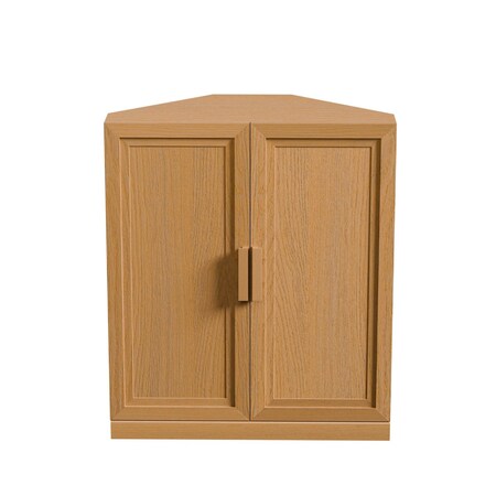 Homeroots Set Of Two Brown Wood Corner Accent Cabinet With Two Doors 712117