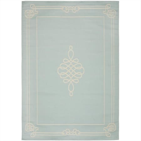 Safavieh 8 ft. x 11 ft. -2 in. Large Rectangle Indoor-Outdoor Courtyard- Aqua and Cream- Machine Made Rug CY6788-25-8