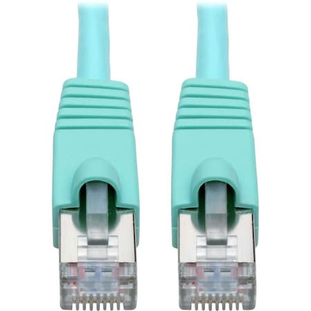 Eaton Tripp Lite Series Cat6a 10G Snagless Shielded STP Ethernet Cable RJ45 M/M, PoE, Aqua, 30 ft. N262-030-AQ
