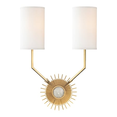 Hudson Valley Lighting Borland 2 Light Wall Sconce 13.25 In. Aged Brass 5512-AGB