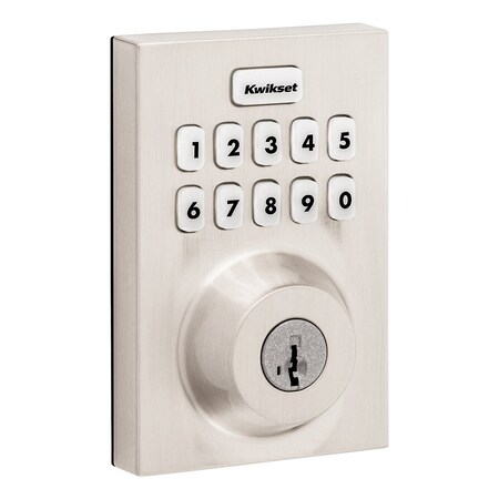 Kwikset Connect KeypadConnected Smart Lock Deadbolt, Z-Wave 700 and SmartKey Satin Nickel Finish HC620CNTZW700-15S