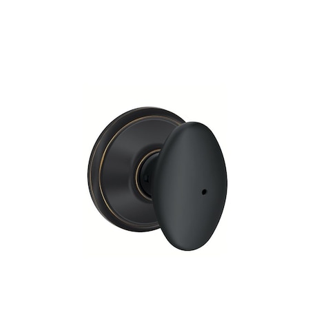 Schlage Residential - J Series Schlage Residential Privacy Lock Dublin Knob with 16254 Latch and 10101 Strike Aged Bronze Finish J40DUB716