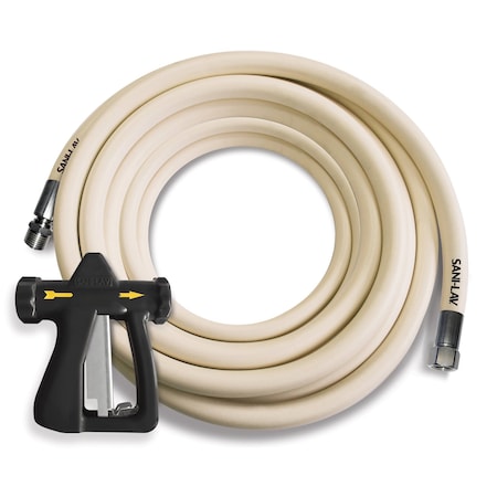 Sani-Lav Spray Nozzle with Hose, 50 ft L, White H50W3NP1B